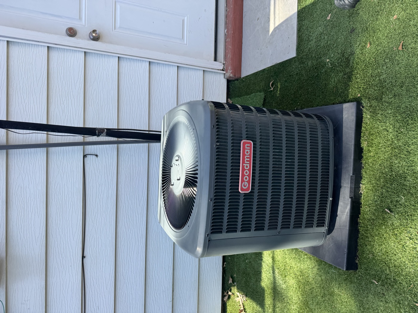 New Goodman AC unit installed at residential property