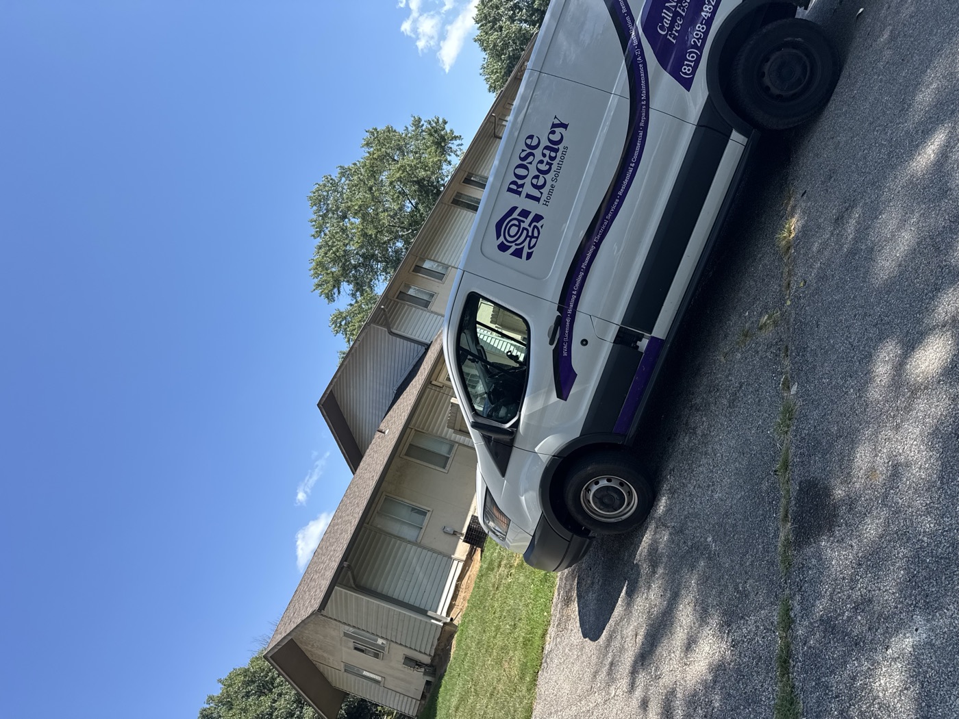 Rose Legacy branded service van at a KC Metro property